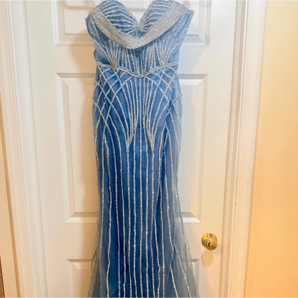 Beautiful Beaded Full Length Prom / Formal / Black Tie Gown